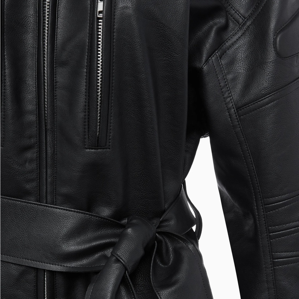 Women's Black Leather Jacket - Picture 7 of 11